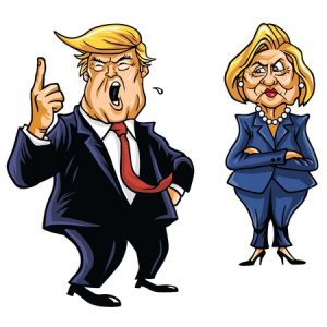 60745163 - presidential candidates donald trump vs hillary clinton cartoon